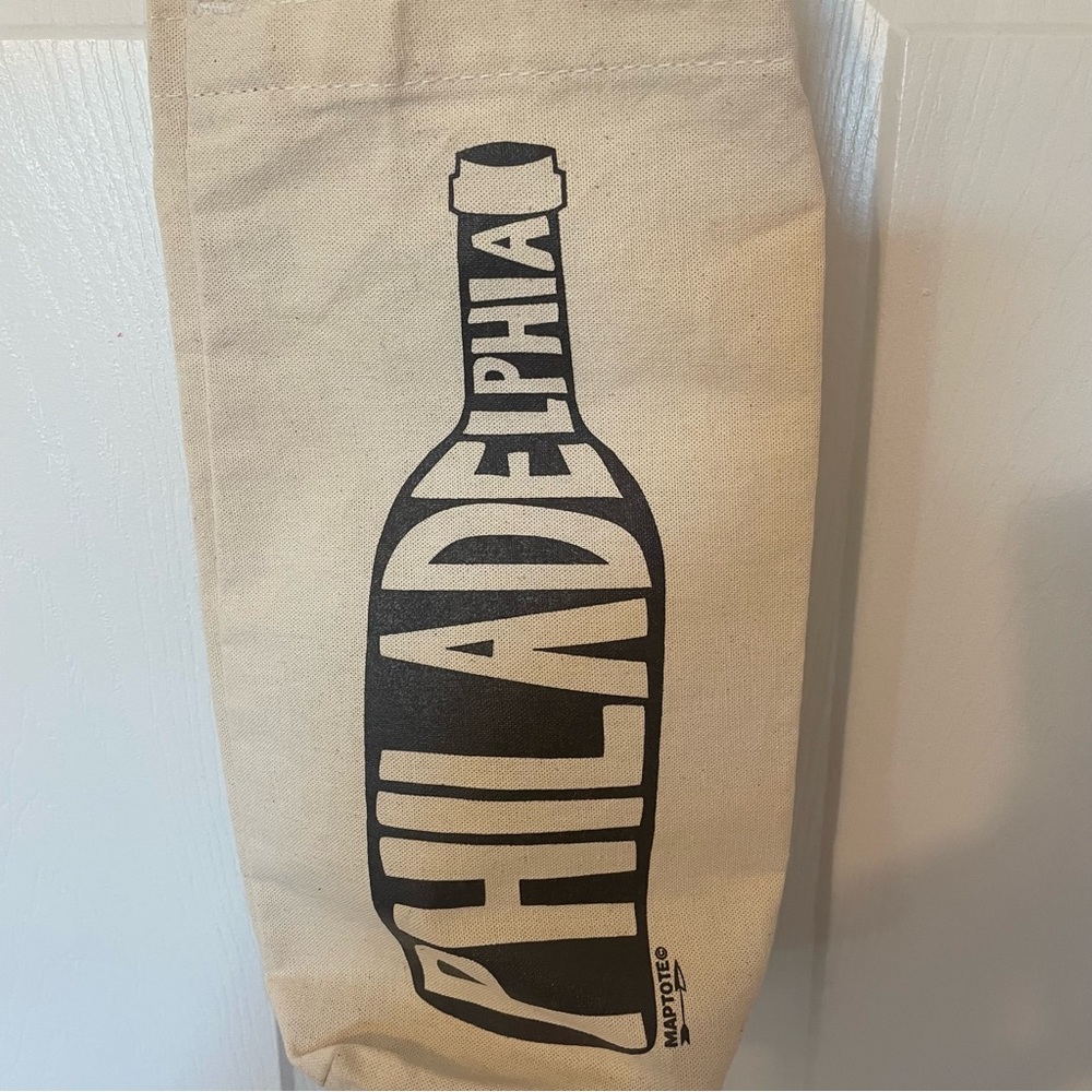 Philadelphia Neighborhood Canvas Wine Tote - Picture 2 of 5